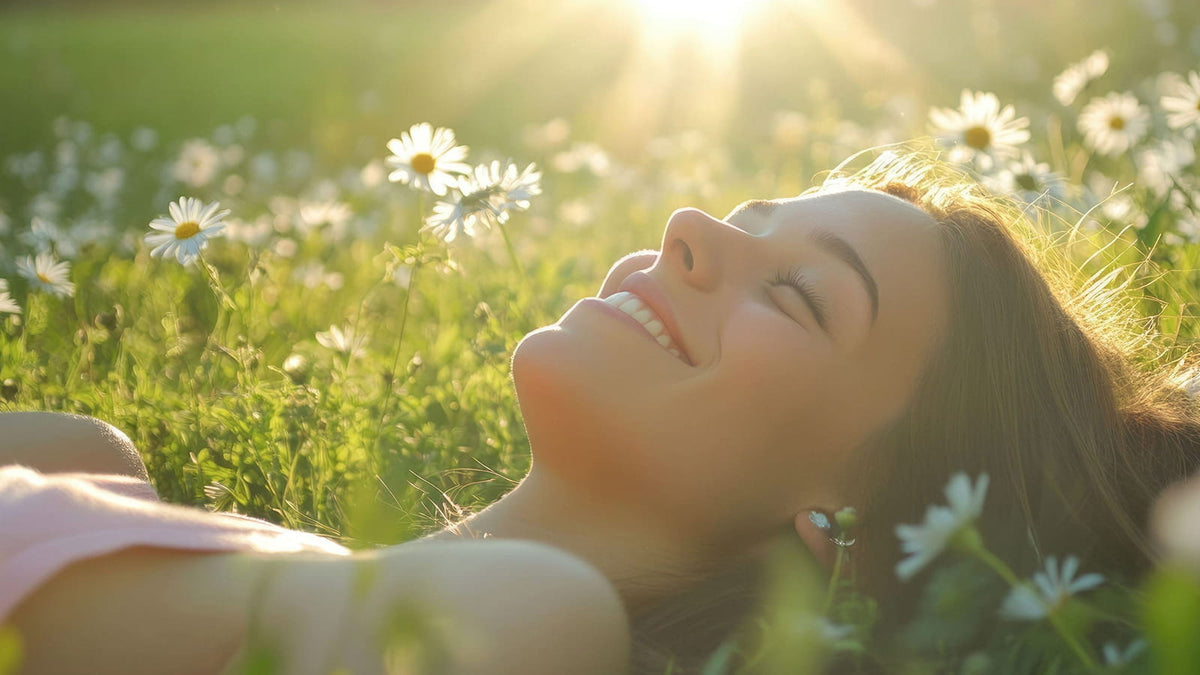 image of woman laying in the sun