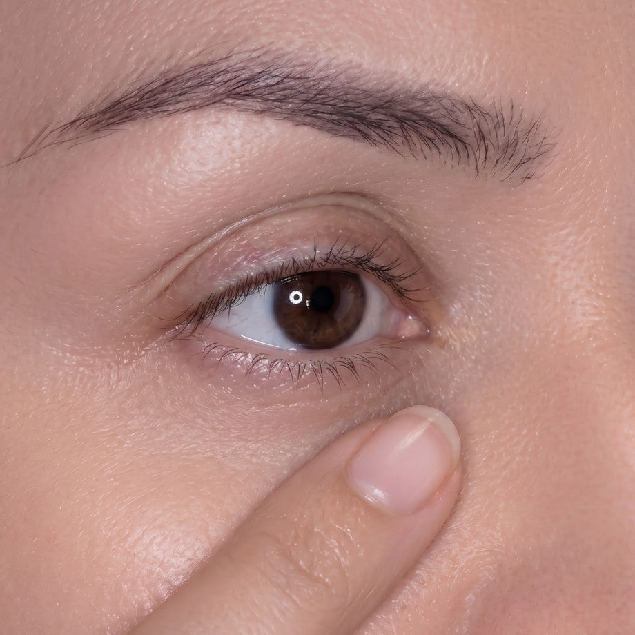 massaging under eye lightly after gel removal