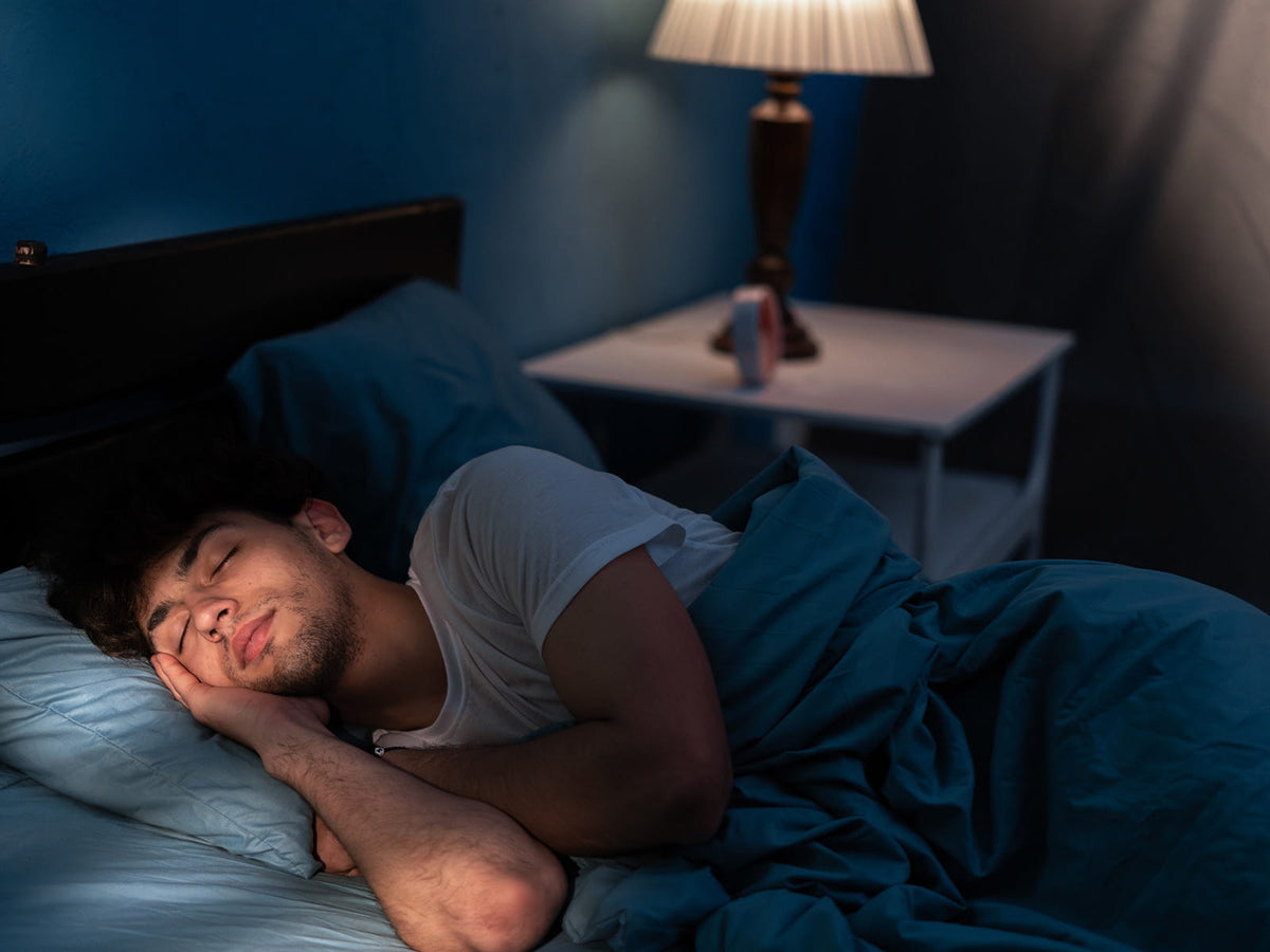 image of a man sleeping