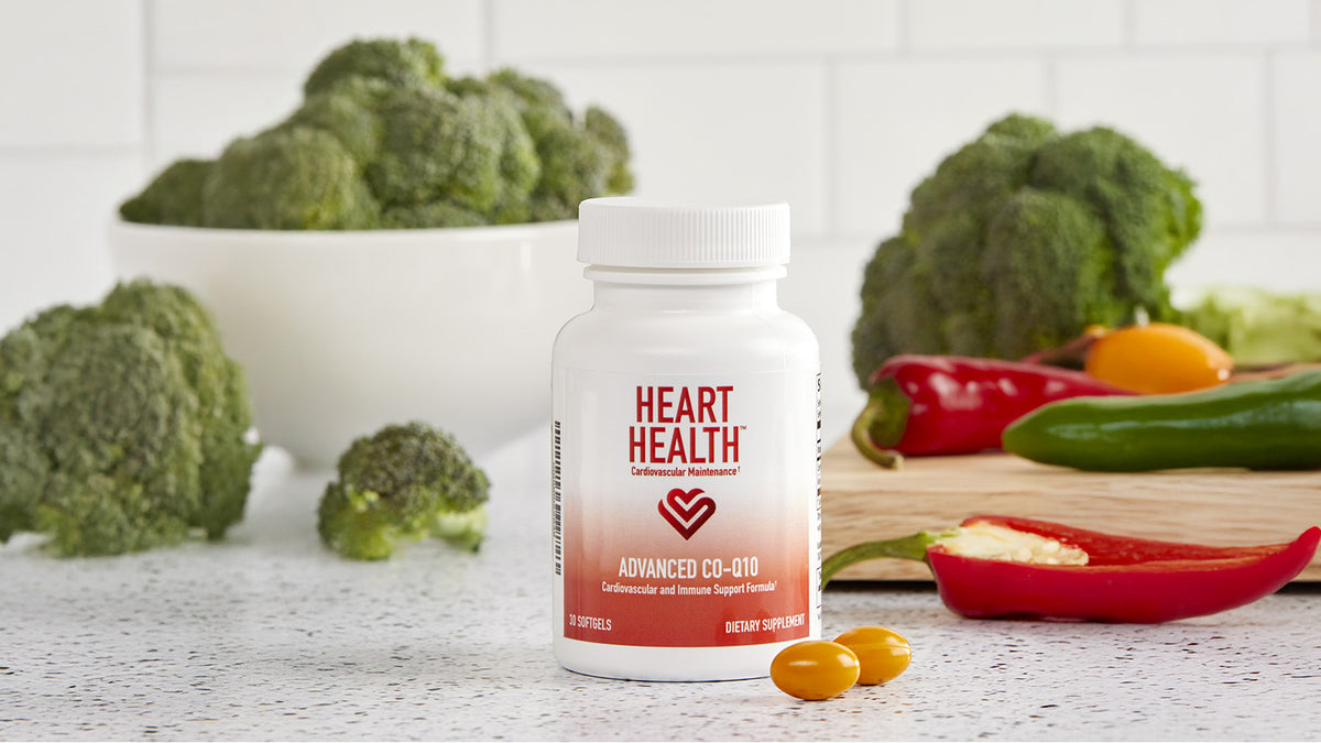image containing the product bottle with broccoli and peppers