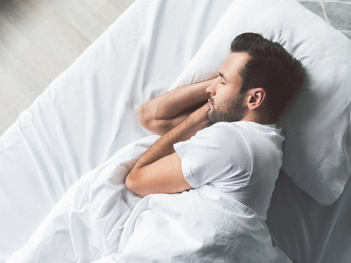 image of a man sleeping
