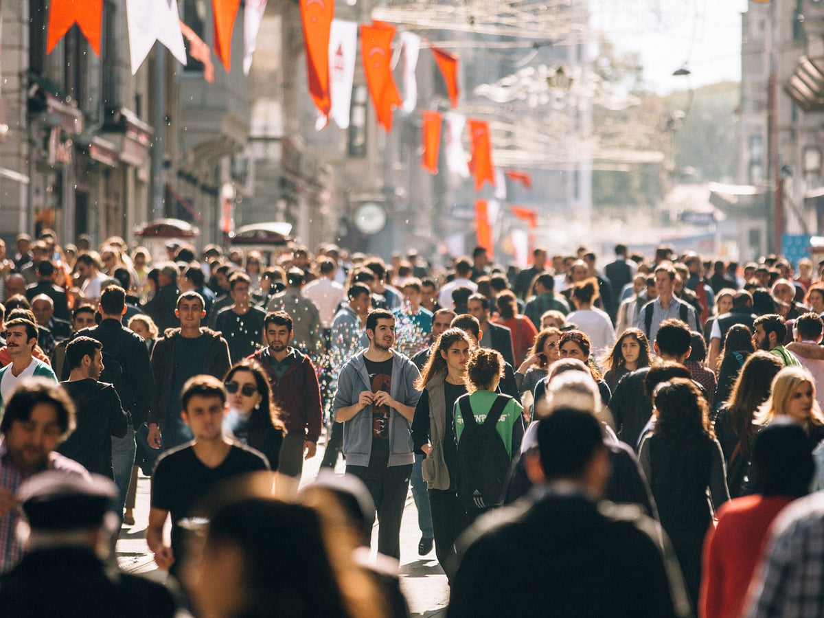 image of a crowded city street