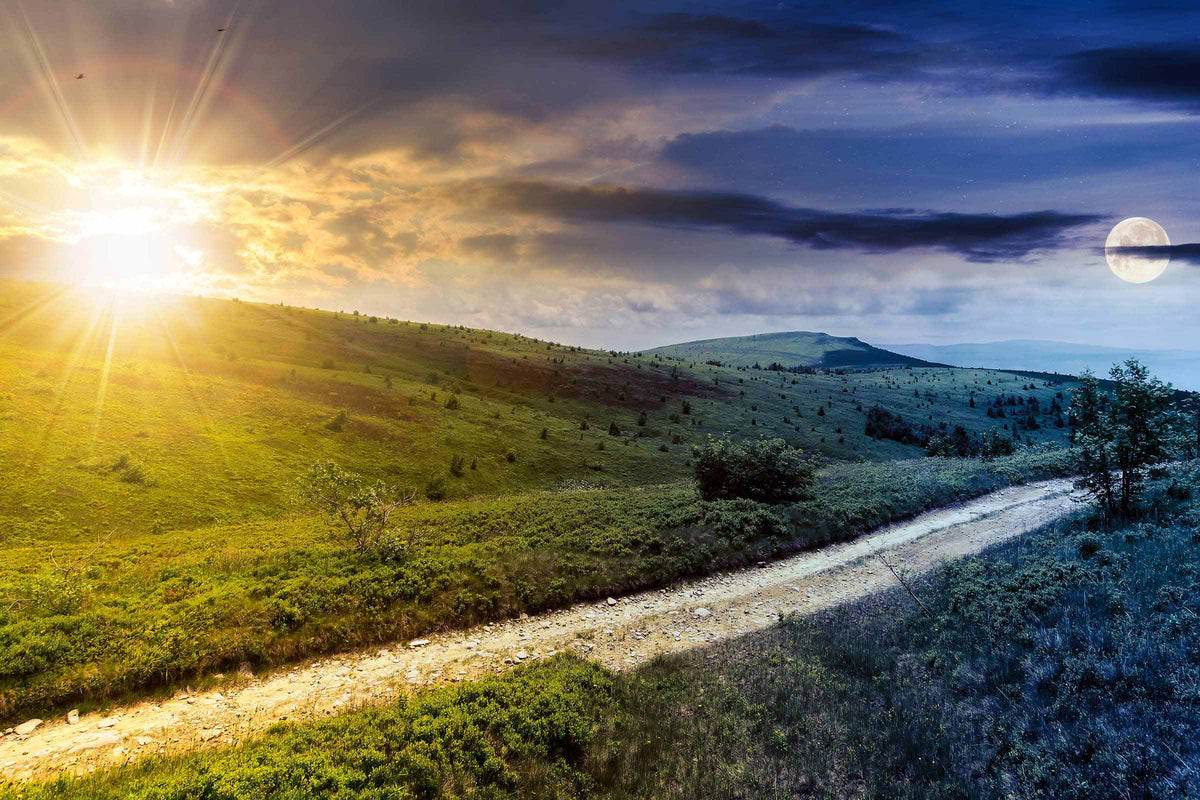 image of a sunrise and sunset