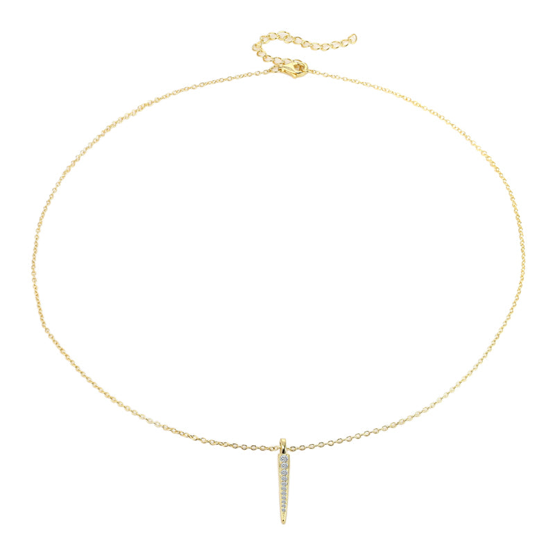 Layered Heidi - Pave Stick Necklace in gold