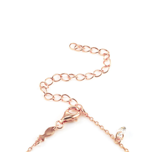 Closeup of extension in rose gold for Layered Desi - Pierced Round Cut Bracelet