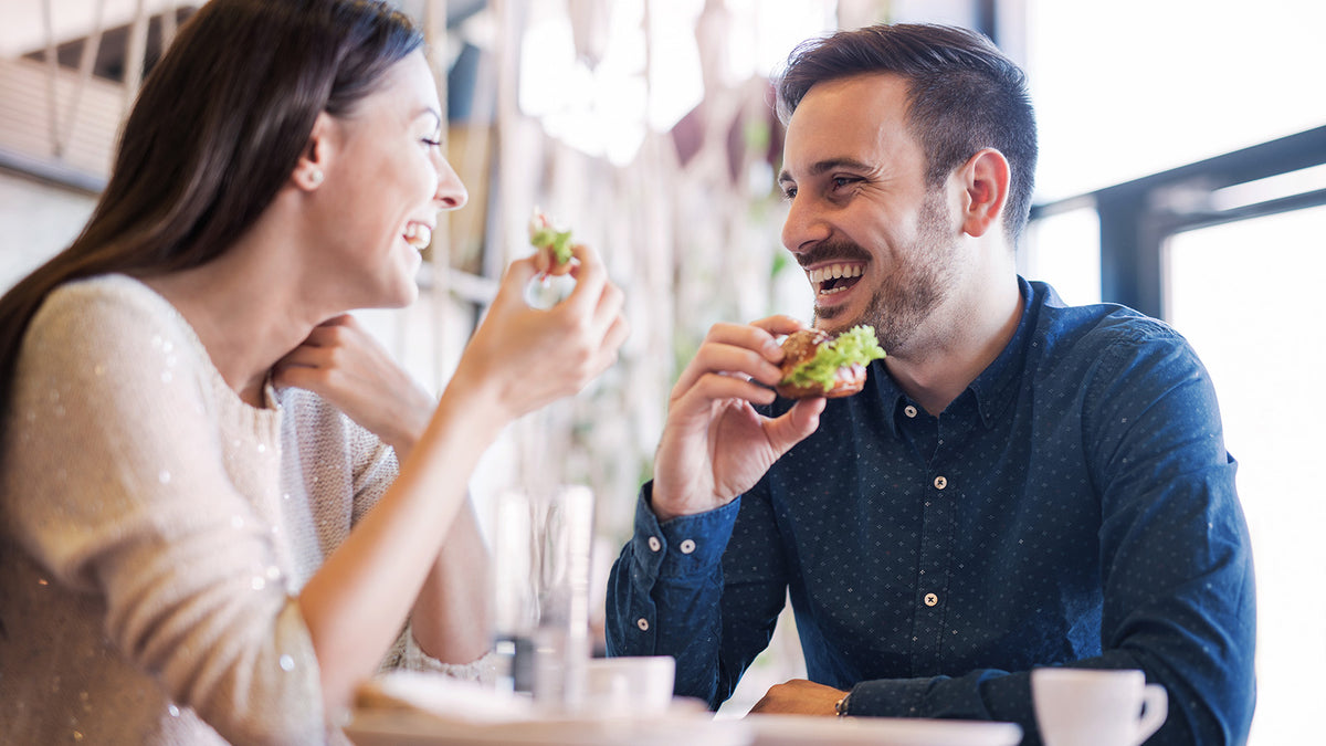 image of a couple eating