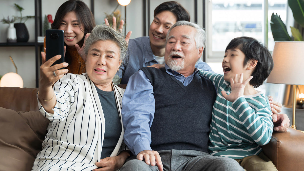 a group of people smiling