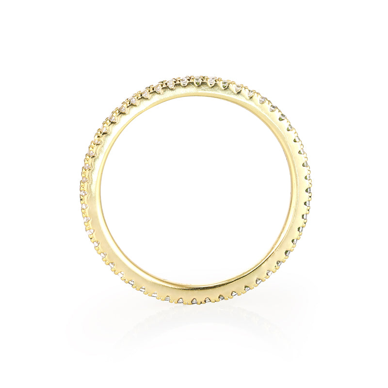 Closeup of Layered Angie - Eternity Band in gold, edge/side view