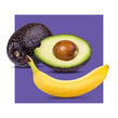 image of food that has potassium in it, avocado and bananna