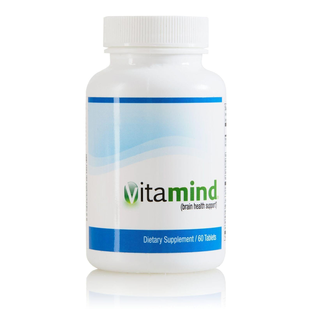 Vitamind dietary supplement bottle on a white background