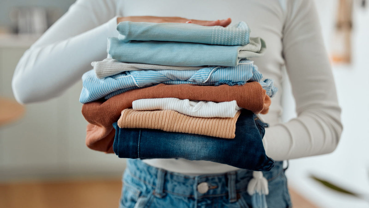 image of a clean stack of folded laundry
