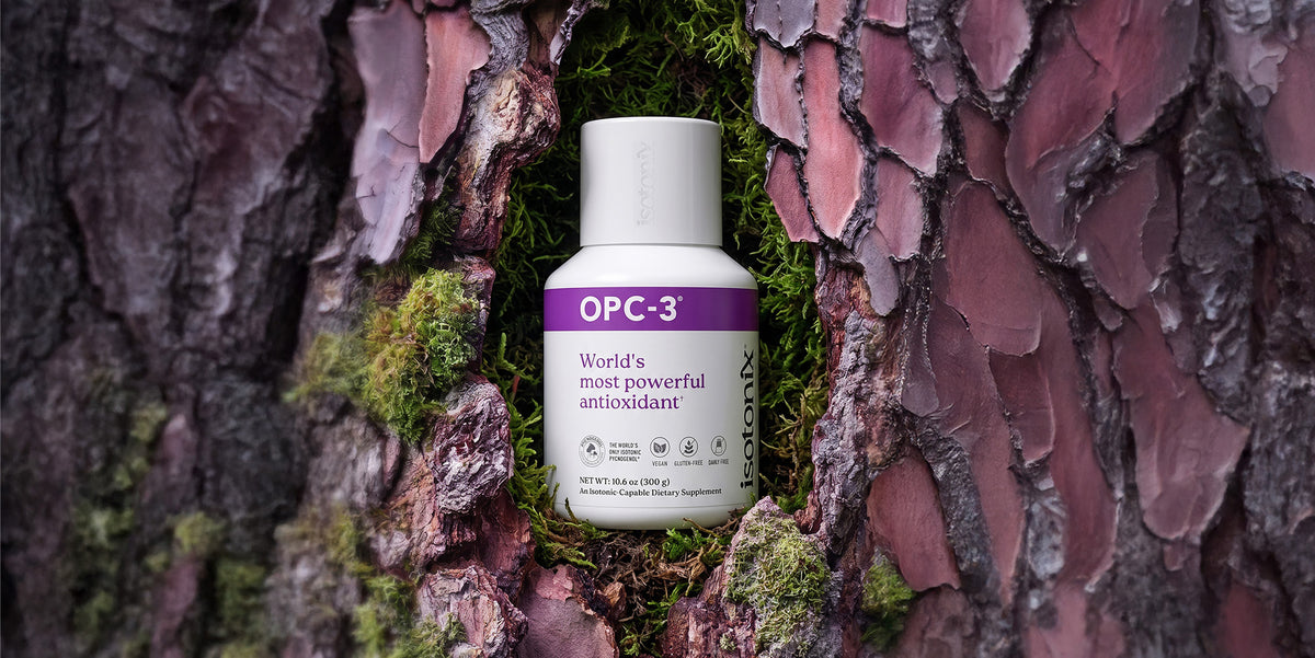 image of 2 Isotonix Daily Essentials Packets nested inside mossy bark