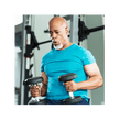 Elderly person working out