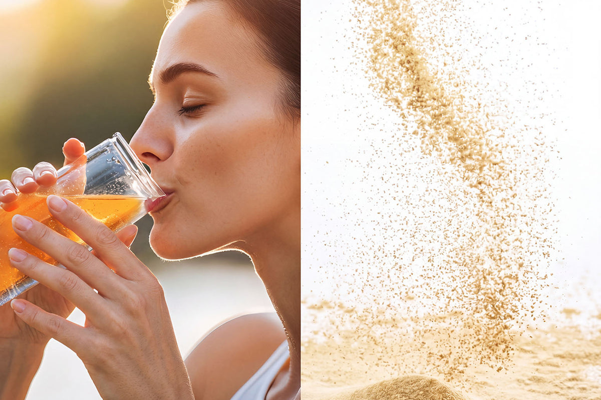 image of woman drinking from glass