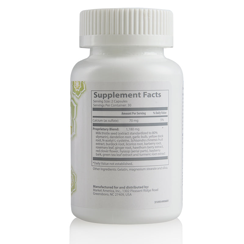 Nutra Clean NutriClean HepatoCleanse (Liver Support Formula) back of bottle.