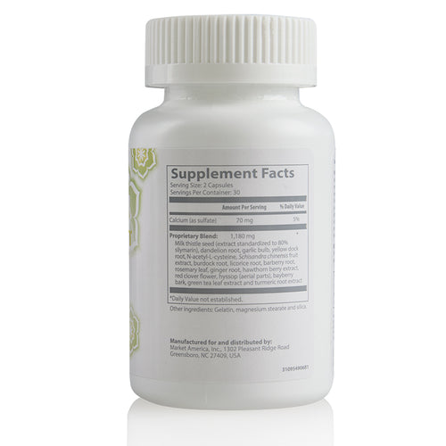 Nutra Clean NutriClean HepatoCleanse (Liver Support Formula) back of bottle.