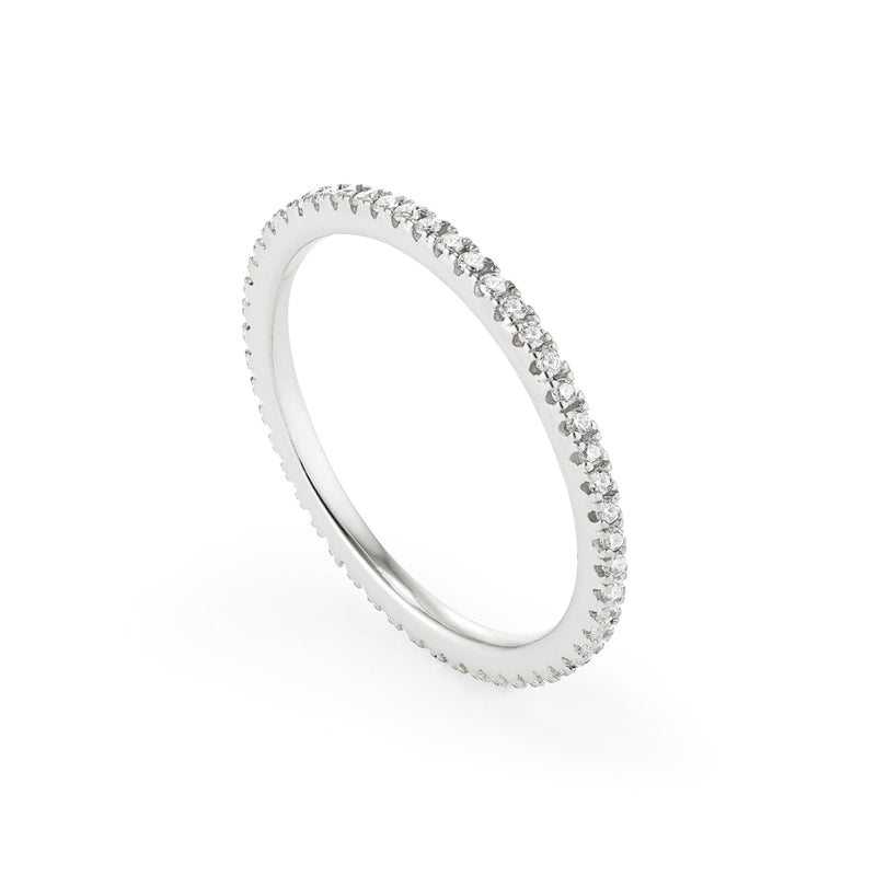 Closeup of Layered  Angie - Eternity Band, in silver