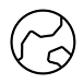 A minimalist black circular line art icon on a white background, representing a generic product or service symbol.