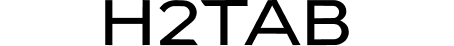 The text 'H2TAB' is displayed in a bold, black sans-serif font against a solid white background.