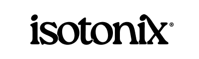 The logo for isotonix in black serif lettering on a solid white background.