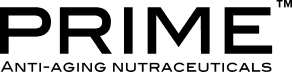 PRIME Anti-Aging Nutraceuticals logo in black text on a white background.
