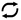 A black circular recycling symbol with two curved arrows forming a loop, centered on a white background.